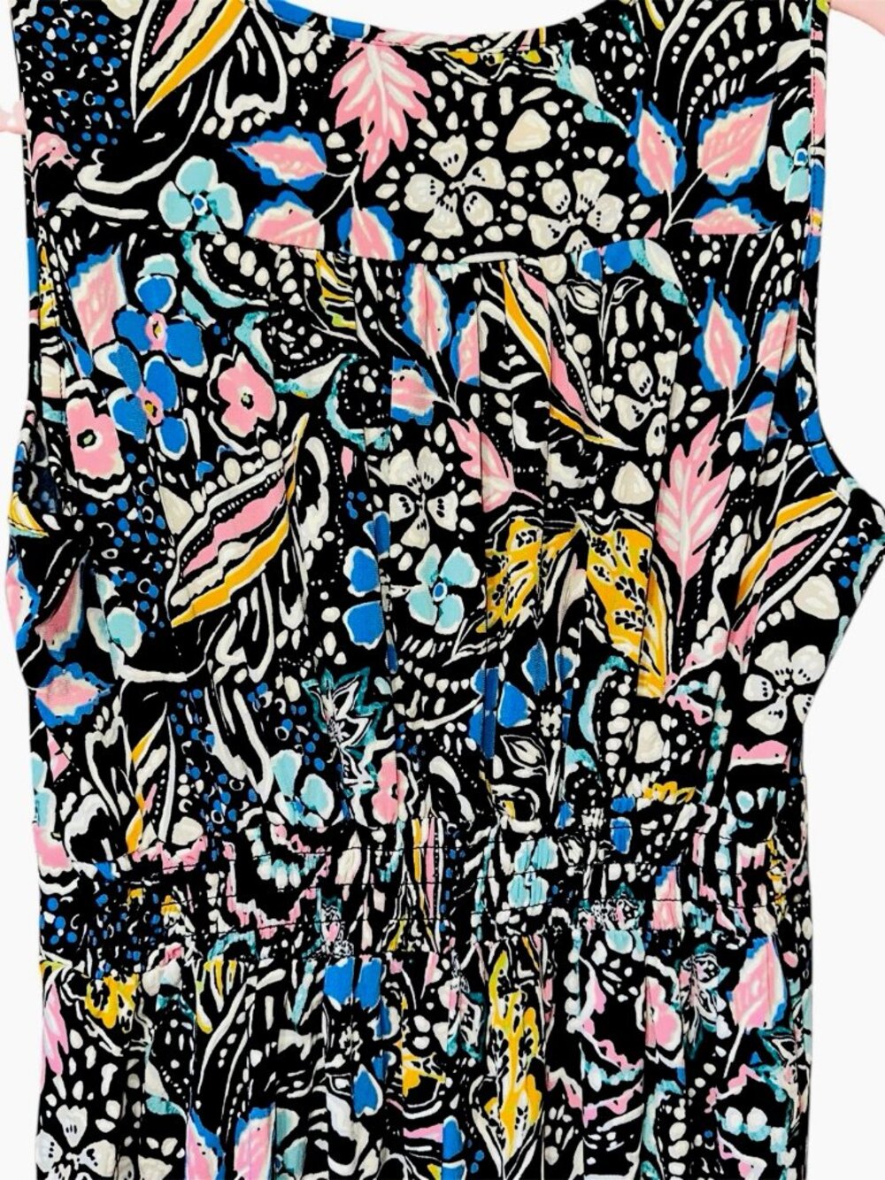 Nina Leonard Sleeveless Abstract Floral Maxi Dress Multicolor Summer Sm Resort - Picture 5 of 9